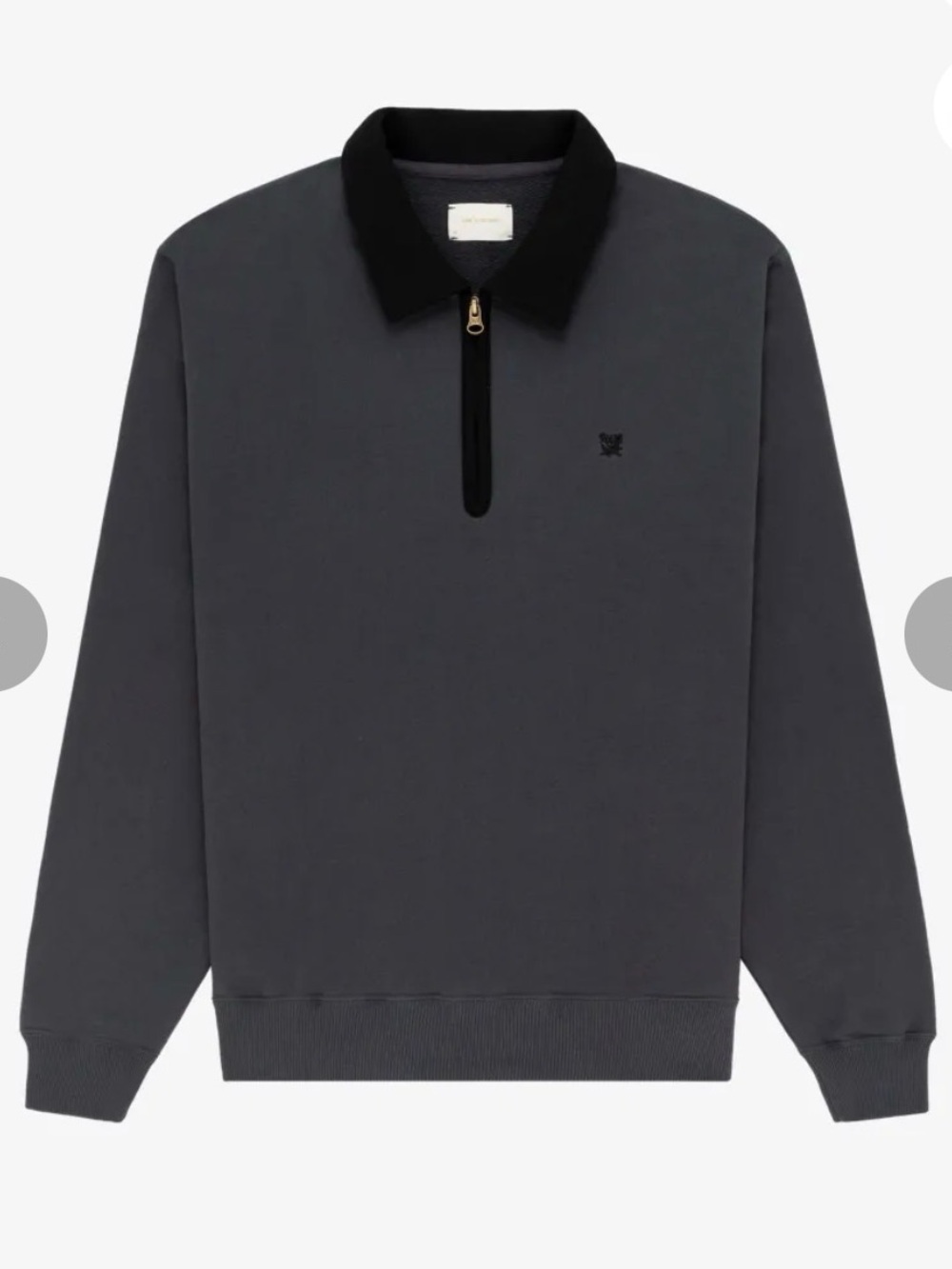 Contrast Crest Quarter Zip Pullover